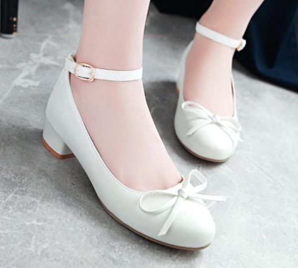 2019 women's shoes in spring and autumn with new style middle heel coarse heel round head bowknot@1011, Black
2019 women's shoes in spring and autumn with new style middle heel coarse heel round head bowknot@1011, Black