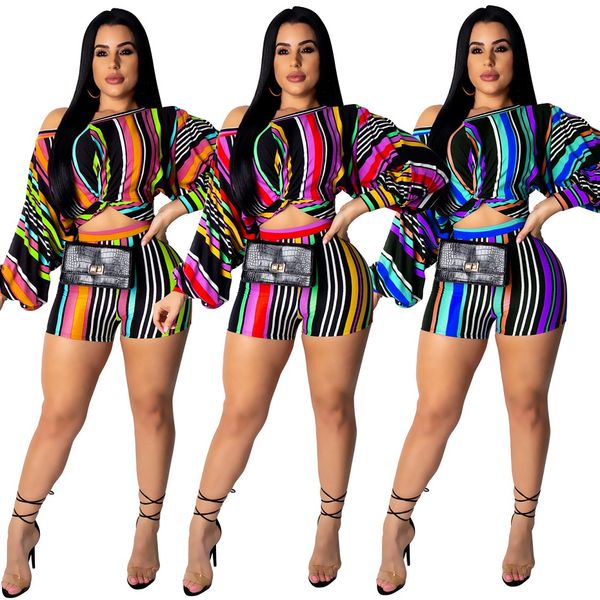 spring new design fashion women elegant striped shorts long puff sleeves blouse two-piece suit plus size, White
spring new design fashion women elegant striped shorts long puff sleeves blouse two-piece suit plus size, White