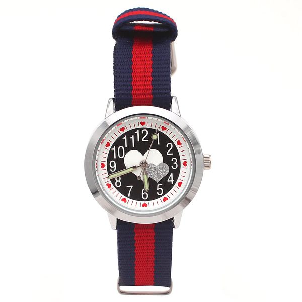 new fashion girls heart dial watch cute luminous hands student sports watches child gift colorful nylon watches, Blue
new fashion girls heart dial watch cute luminous hands student sports watches child gift colorful nylon watches, Blue