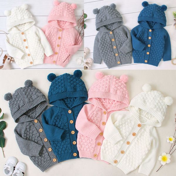 cute ear toddler boys girls kids baby sweater hooded knit warm coat outerwear, Blue;gray
cute ear toddler boys girls kids baby sweater hooded knit warm coat outerwear, Blue;gray