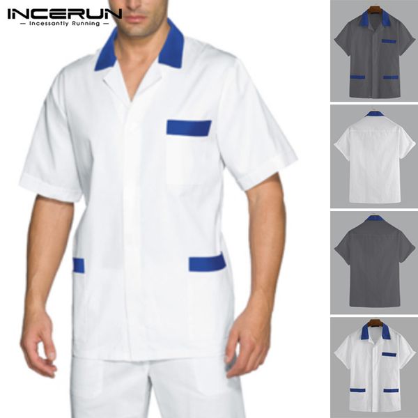 men's casual shirts 2021 men uniform short sleeve lapel solid man baggy patchwork shirt summer breathable loose work clothes plus size, White;black
men's casual shirts 2021 men uniform short sleeve lapel solid man baggy patchwork shirt summer breathable loose work clothes plus size, White;black