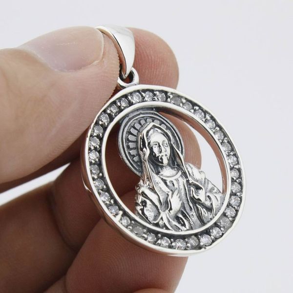 white cz surround virgin mary jesus 925 sterling silver charms pendant 8n024 pendant only.
white cz surround virgin mary jesus 925 sterling silver charms pendant 8n024 pendant only.