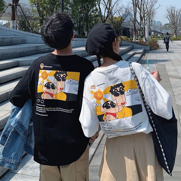 lqwag 2019 men's and women's couple's clothes crayon t-shirt clothing clothing xiao xin harajuku style short-sleeved t-shirt, White
lqwag 2019 men's and women's couple's clothes crayon t-shirt clothing clothing xiao xin harajuku style short-sleeved t-shirt, White