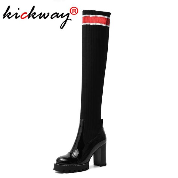 women over the knee stretch boots knitting high heel thigh high boots patchwork winter warm slim ladies plus size 34-42, Black
women over the knee stretch boots knitting high heel thigh high boots patchwork winter warm slim ladies plus size 34-42, Black