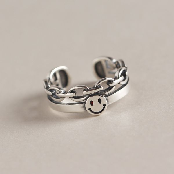 shanice punk jewelry 925 sterling silver open ring korean retro smile geometric double layer adjustable rings for woman girls, Golden;silver
shanice punk jewelry 925 sterling silver open ring korean retro smile geometric double layer adjustable rings for woman girls, Golden;silver