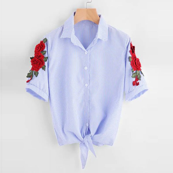 casual summer chiffon women's summer short sleeve striped red flower embroidered cardigan shirt shirts blouse plus size, White
casual summer chiffon women's summer short sleeve striped red flower embroidered cardigan shirt shirts blouse plus size, White