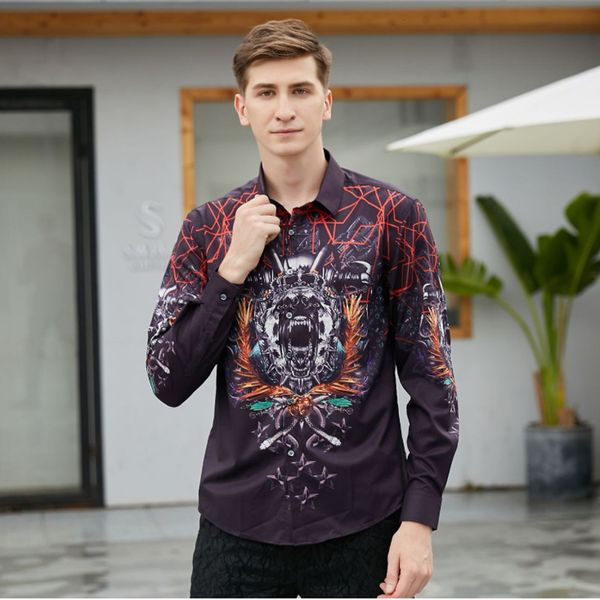 2020 new men's shirt street trend social party fashion 3d printed shirt long sleeve casual slim fit male shirts, White;black
2020 new men's shirt street trend social party fashion 3d printed shirt long sleeve casual slim fit male shirts, White;black