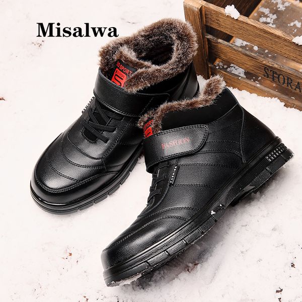 misalwa men snow boots split leather elder father anti-skid winter warm men's shoes combat round toe ankle boots, Black
misalwa men snow boots split leather elder father anti-skid winter warm men's shoes combat round toe ankle boots, Black