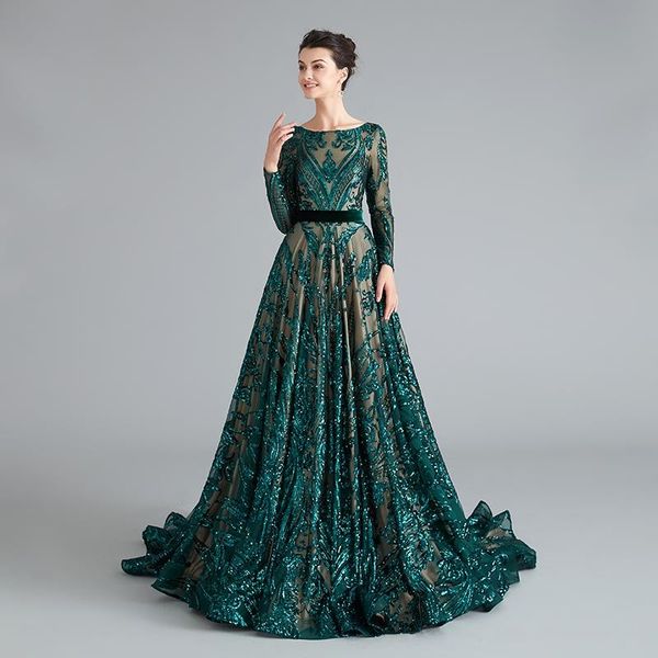 spring 2020 elegant formal evening dresses robes de soiree boat neck long sleeves a line shiny fabric nude lining evening gowns, Black;red
spring 2020 elegant formal evening dresses robes de soiree boat neck long sleeves a line shiny fabric nude lining evening gowns, Black;red