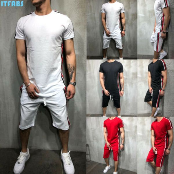 2019 men summer sportswear jogging t-shirt tee shorts pants tracksuits set suits 2pcs full tracksuit, Gray
2019 men summer sportswear jogging t-shirt tee shorts pants tracksuits set suits 2pcs full tracksuit, Gray