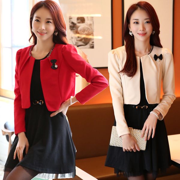women's suits & blazers f~3xl plus size women ladies fashion bow brooch open front bolero puff long-sleeve blazer suit short shrug jac, White;black
women's suits & blazers f~3xl plus size women ladies fashion bow brooch open front bolero puff long-sleeve blazer suit short shrug jac, White;black
