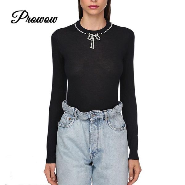 fashion design women pullover 2020 spring summer beaded jumper ladies hedging base thin black clothes sweater, White;black
fashion design women pullover 2020 spring summer beaded jumper ladies hedging base thin black clothes sweater, White;black