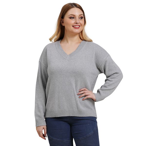 autumn women loose sweaters plus siize v neck knitted pullovers female autumn casual sweaters, White;black
autumn women loose sweaters plus siize v neck knitted pullovers female autumn casual sweaters, White;black