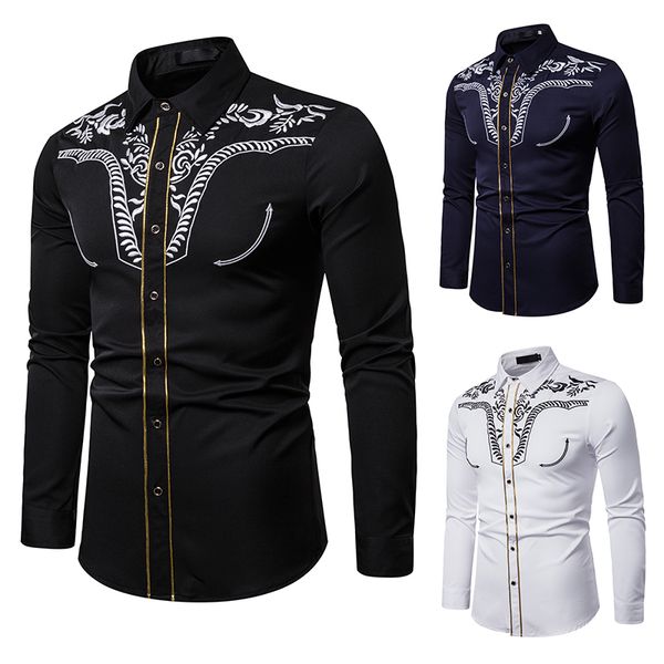 fashion men shirt long sleeves embroidery cotton shirt men hawaiian dress shirts slim, White;black
fashion men shirt long sleeves embroidery cotton shirt men hawaiian dress shirts slim, White;black