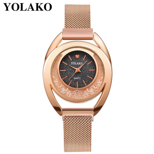 exquisite rose gold women watches luxury crystal flow beads mosaic diamond quartz mesh belt magnetic buckle watch montre female, Slivery;brown
exquisite rose gold women watches luxury crystal flow beads mosaic diamond quartz mesh belt magnetic buckle watch montre female, Slivery;brown