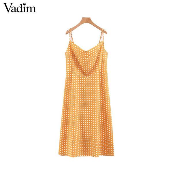 vadim women sweet dots print midi dress adjustable strap sleeveless mid calf dresses female casual chic backless vestido qb393, Black;pink
vadim women sweet dots print midi dress adjustable strap sleeveless mid calf dresses female casual chic backless vestido qb393, Black;pink