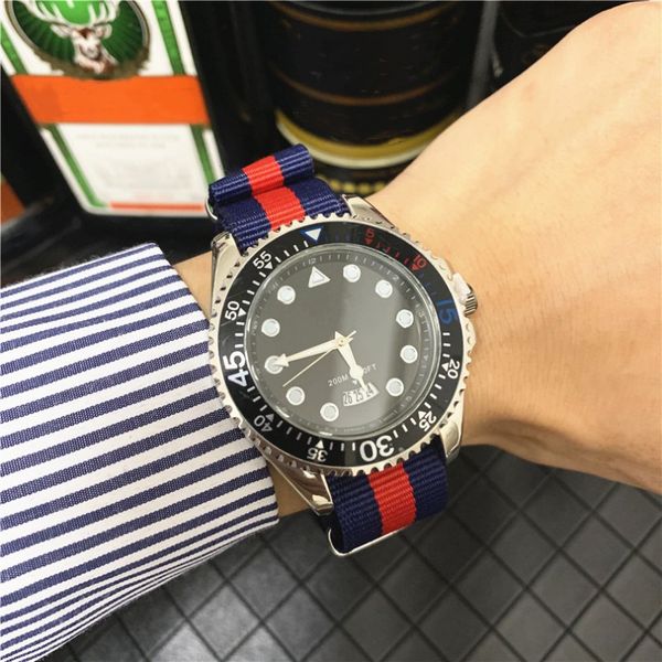 fashion luxury 44mm large dial brand men's leisure watch fashion designer nylon strap automatic date quartz watch, Slivery;brown
fashion luxury 44mm large dial brand men's leisure watch fashion designer nylon strap automatic date quartz watch, Slivery;brown