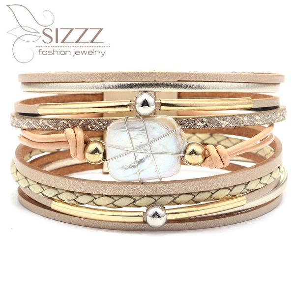 sizzz 2019 bohemian national style multi-layer leather europe and america bracelet&bangles for women, Golden;silver
sizzz 2019 bohemian national style multi-layer leather europe and america bracelet&bangles for women, Golden;silver