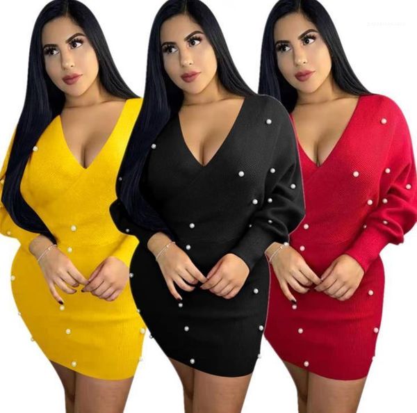 neck solid color long sleeve dresses with pearl party and club womens dresses fashion women designer dresses v, Black;gray
neck solid color long sleeve dresses with pearl party and club womens dresses fashion women designer dresses v, Black;gray