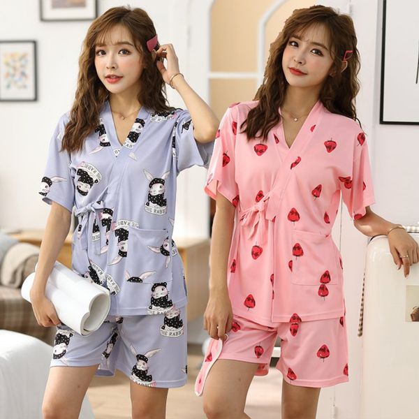 2020 summer short sleeve kimono print shorts pajamas sets for women sleepwear suit loungewear homewear pijama mujer home clothes, Black;red
2020 summer short sleeve kimono print shorts pajamas sets for women sleepwear suit loungewear homewear pijama mujer home clothes, Black;red