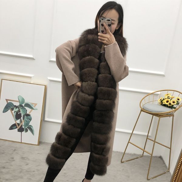 women cardigans coat plus long natural fox fur collar and threshold detachable overcoat loose large size winter female outerwear y190926, Black;brown
women cardigans coat plus long natural fox fur collar and threshold detachable overcoat loose large size winter female outerwear y190926, Black;brown