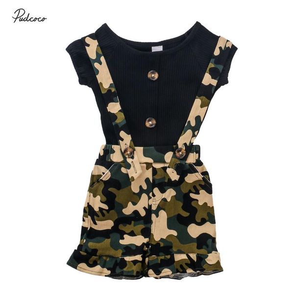 clothing sets infant girls 2 pcs outfit set, short sleeve round neck solid color camouflage ruffle elastic band suspender pants set, White
clothing sets infant girls 2 pcs outfit set, short sleeve round neck solid color camouflage ruffle elastic band suspender pants set, White