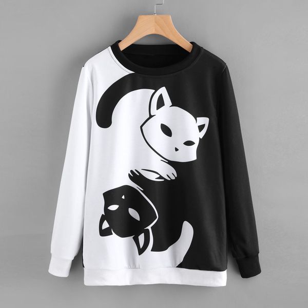 2019 women autumn sweatshirt women cat printing long sleeve sweatshirt pullover women hoodies sweatshirt female casual coat, Black
2019 women autumn sweatshirt women cat printing long sleeve sweatshirt pullover women hoodies sweatshirt female casual coat, Black