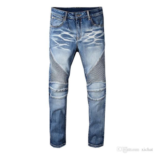 mens distressed skinny biker jeans fashion designer washed pleated panelled zipper slim fit motorcycle hip hop denim pants 1083, Blue
mens distressed skinny biker jeans fashion designer washed pleated panelled zipper slim fit motorcycle hip hop denim pants 1083, Blue
