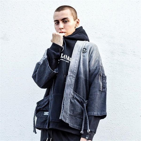 2020 new kimono jacket gradient color hip hop men denim jacket streetwear harajuku japan style cardigan jean vintage, Black;brown
2020 new kimono jacket gradient color hip hop men denim jacket streetwear harajuku japan style cardigan jean vintage, Black;brown