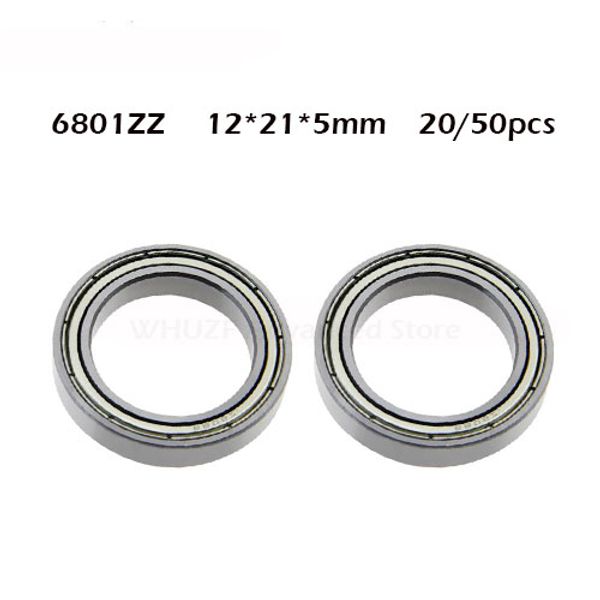 

20/50pcs 6801zz bearing abec-1 12*21*5 mm 6801z metric thin section 6801z ball bearings 6801 zz 61801