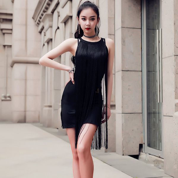 latin dance dress women black long tassel sleeveless practice clothes female ballroom dance clothing dwy1937, Black;red
latin dance dress women black long tassel sleeveless practice clothes female ballroom dance clothing dwy1937, Black;red
