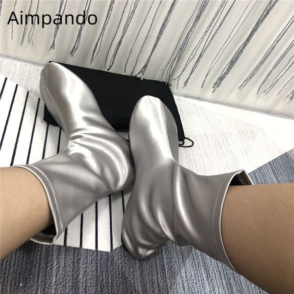 slim satin woman boots round toe low square heel bottes solid color slip on party shoes 2020 fall spring new coming boots women, Black
slim satin woman boots round toe low square heel bottes solid color slip on party shoes 2020 fall spring new coming boots women, Black