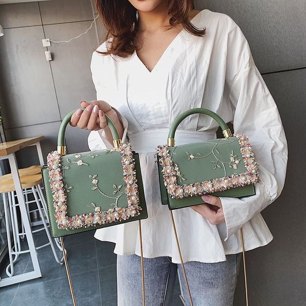 lace flowers women bag 2019 new handbag pu leather sweet girl square bag flower pearl chain shoulder messenger bags
lace flowers women bag 2019 new handbag pu leather sweet girl square bag flower pearl chain shoulder messenger bags