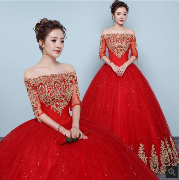 2019 robe de soiree red organza ball gown princess wedding dress gold lace appliques puffy elegant wedding gowns selling bride dresses, White
2019 robe de soiree red organza ball gown princess wedding dress gold lace appliques puffy elegant wedding gowns selling bride dresses, White