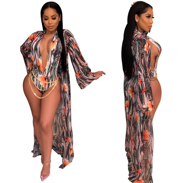 european and american women's swimwear fashion casual one-piece printed cape + bikini split swimsuit suit
european and american women's swimwear fashion casual one-piece printed cape + bikini split swimsuit suit