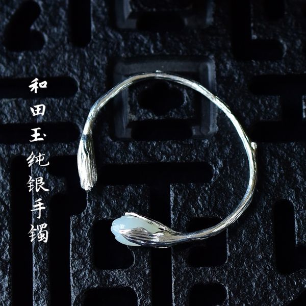 and tian white magnolia s925 solid silver inlaid lady hundred ancient style elegant open silver bracelet bracelet gift, Golden;silver
and tian white magnolia s925 solid silver inlaid lady hundred ancient style elegant open silver bracelet bracelet gift, Golden;silver
