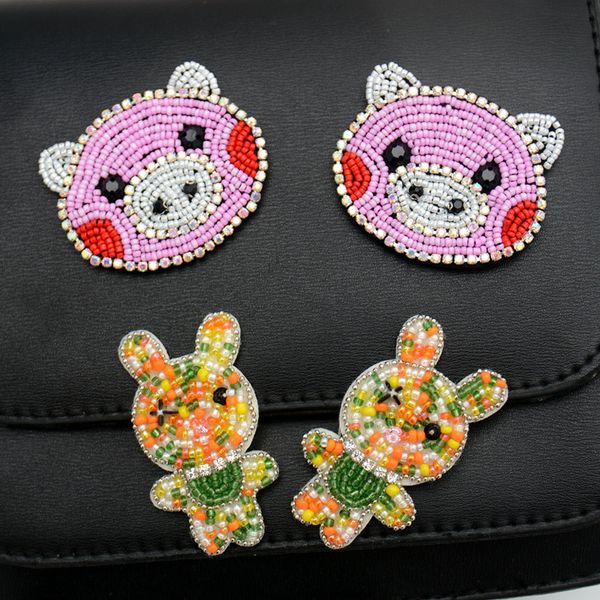 gugutree beaded embroidery pig rabbit patch animal cartoon patches badges applique patches for clothing sk-72, Black
gugutree beaded embroidery pig rabbit patch animal cartoon patches badges applique patches for clothing sk-72, Black