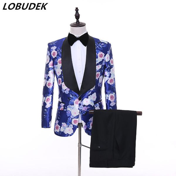 (jacket+pants) formal men's suits rose printing blazers two piece set groom wedding dress prom party business casual male suit, White;black
(jacket+pants) formal men's suits rose printing blazers two piece set groom wedding dress prom party business casual male suit, White;black