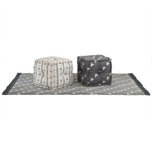 puff and carpet 3-piece striped fabric other home textile