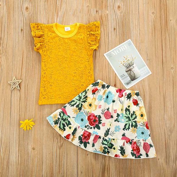 girl suit 2020 toddler kids baby girl summer flying sleeve lace high waist floral skirt 2pcs girls clothing set kids outfits, White
girl suit 2020 toddler kids baby girl summer flying sleeve lace high waist floral skirt 2pcs girls clothing set kids outfits, White