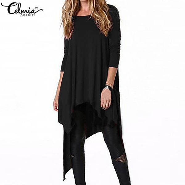 women's blouses & shirts celmia women vintage asymmetrical tunic blouse 2021 fashion long sleeve blusas solid casual loose plus size 3, White
women's blouses & shirts celmia women vintage asymmetrical tunic blouse 2021 fashion long sleeve blusas solid casual loose plus size 3, White