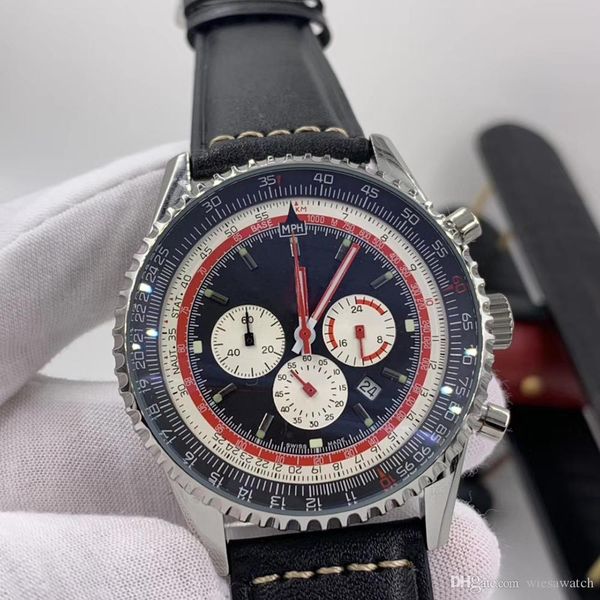 navitimer 1 mens watches quartz chronograph date luminous black dial 46mm luminous watch silde rule markers leather strap wristwatches, Slivery;brown
navitimer 1 mens watches quartz chronograph date luminous black dial 46mm luminous watch silde rule markers leather strap wristwatches, Slivery;brown