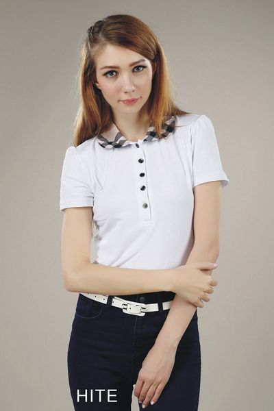 Womens 2019 Luxury Designer Clothes Pure Color Embroidery Brand Womens Designer T Shirts Plaid Collar Short Sleeves 3 Colors
Womens 2019 Luxury Designer Clothes Pure Color Embroidery Brand Womens Designer T Shirts Plaid Collar Short Sleeves 3 Colors