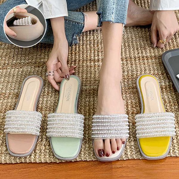 string bead flat shoes female summer woman slippers casual slides slipers women soft beach 2020 pu basic rubber, Black 
string bead flat shoes female summer woman slippers casual slides slipers women soft beach 2020 pu basic rubber, Black