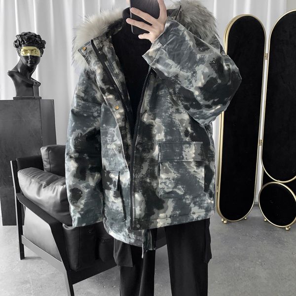 winter padded camo jacket men's warm fashion parka men wind casual fur collar hooded coat man wild loose cotton jacket, Black
winter padded camo jacket men's warm fashion parka men wind casual fur collar hooded coat man wild loose cotton jacket, Black