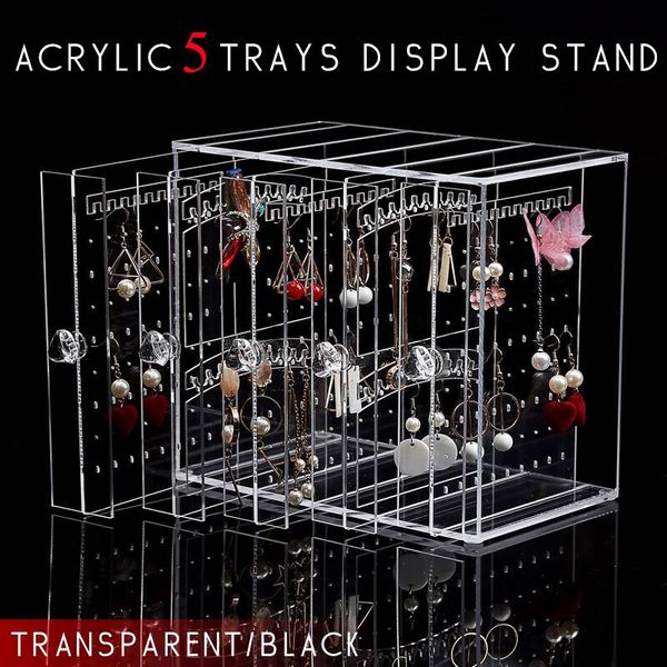 5 trays acrylic earrings display stand jewelry storage box dustproof drawers rack holder storage case transparent / black, Pink;blue
5 trays acrylic earrings display stand jewelry storage box dustproof drawers rack holder storage case transparent / black, Pink;blue