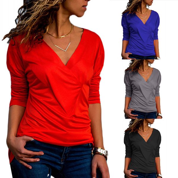 women's v-neck long sleeve pleated slim casual women's slim long sleeve t-shirt clothes, White
women's v-neck long sleeve pleated slim casual women's slim long sleeve t-shirt clothes, White