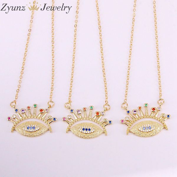 10pcs, multi fashion eye pendant necklaces colorful cz crystal zirconia gold color women jewelry pendant necklace, Silver
10pcs, multi fashion eye pendant necklaces colorful cz crystal zirconia gold color women jewelry pendant necklace, Silver