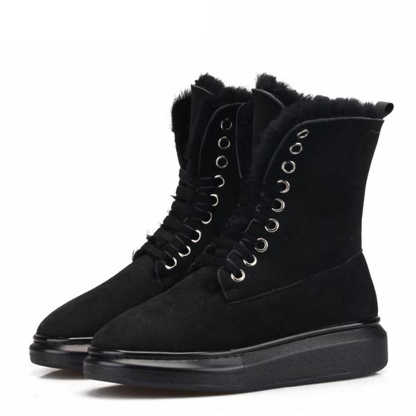 women snow boots wool sheepskin real fur winter short boots pure black suede casual lace-up fashion thick bottom shoes war
women snow boots wool sheepskin real fur winter short boots pure black suede casual lace-up fashion thick bottom shoes war