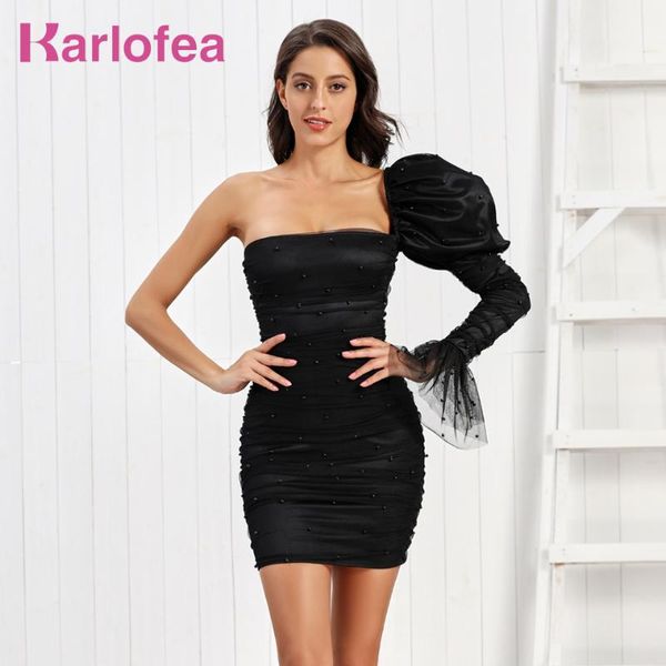 karlofea elegant dress women stylish one long sleeve clubwear satin ruched mini dress wedding celebrity party outfits, Black;gray
karlofea elegant dress women stylish one long sleeve clubwear satin ruched mini dress wedding celebrity party outfits, Black;gray